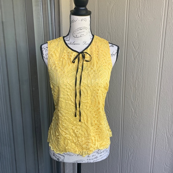 New York & Company Tops - Bright yellow eyelet top